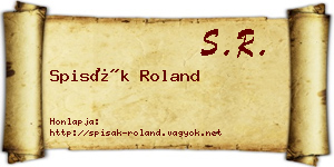 Spisák Roland névjegykártya